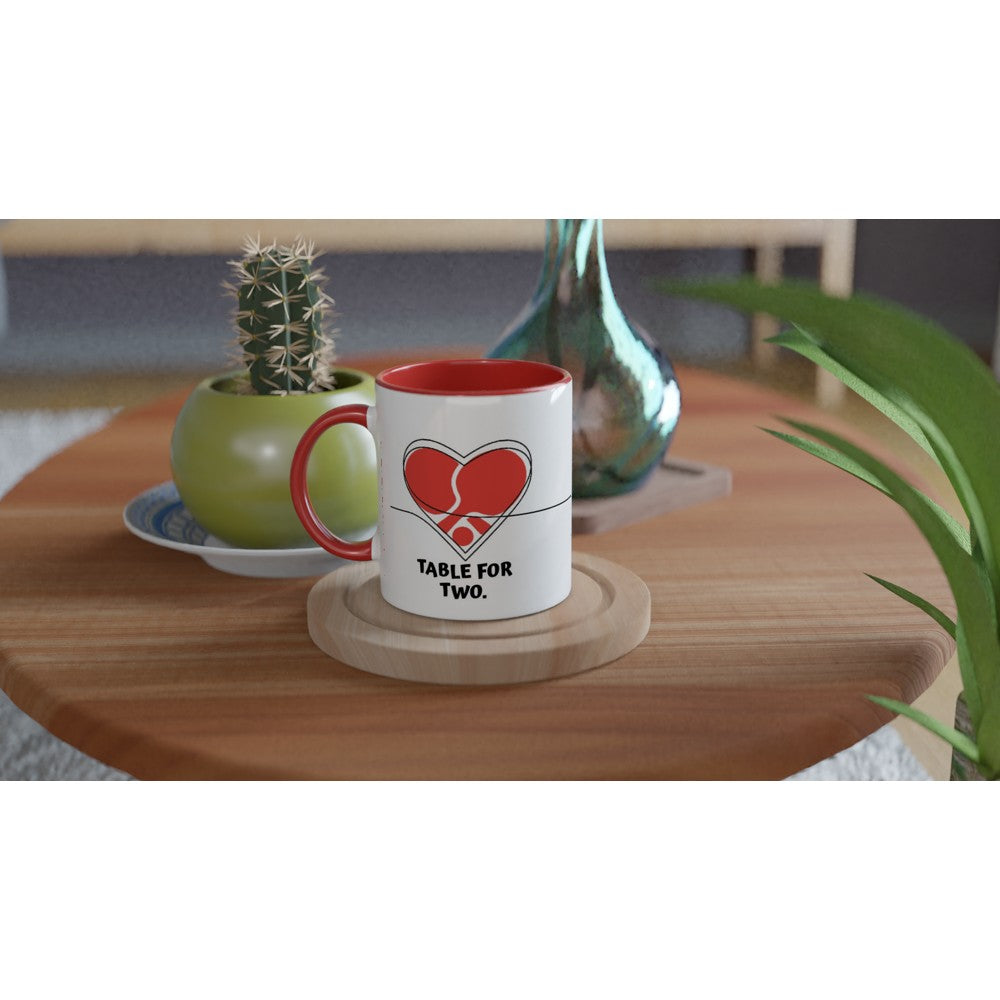 Valentine's day mug - Table for two - Ping pong gift - Table tennis mug