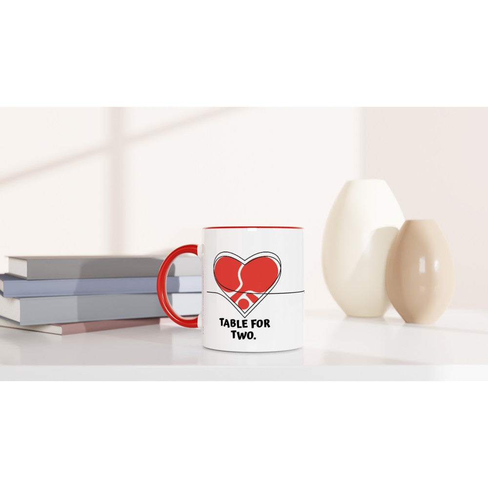 Valentine's day mug - Table for two - Ping pong gift - Table tennis mug