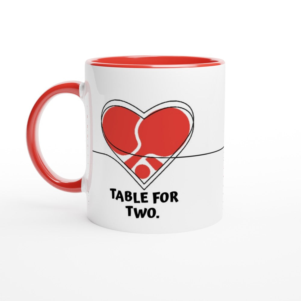 Valentine's day mug - Table for two - Ping pong gift - Table tennis mug