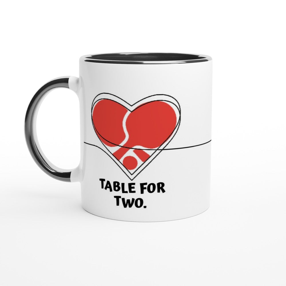 Valentine's day mug - Table for two - Ping pong gift - Table tennis mug