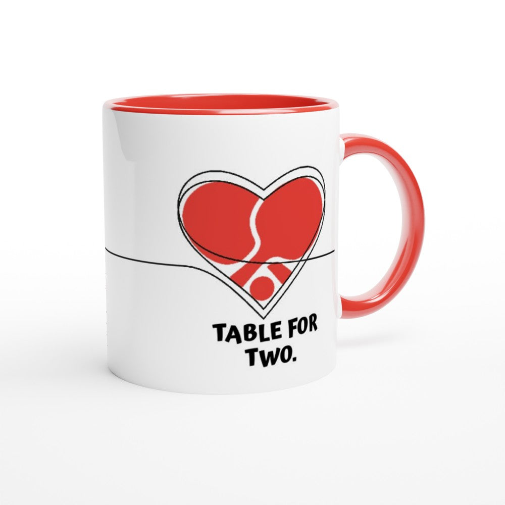 Valentine's day mug - Table for two - Ping pong gift - Table tennis mug