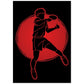 Table Tennis Poster - Jumping player silhouette