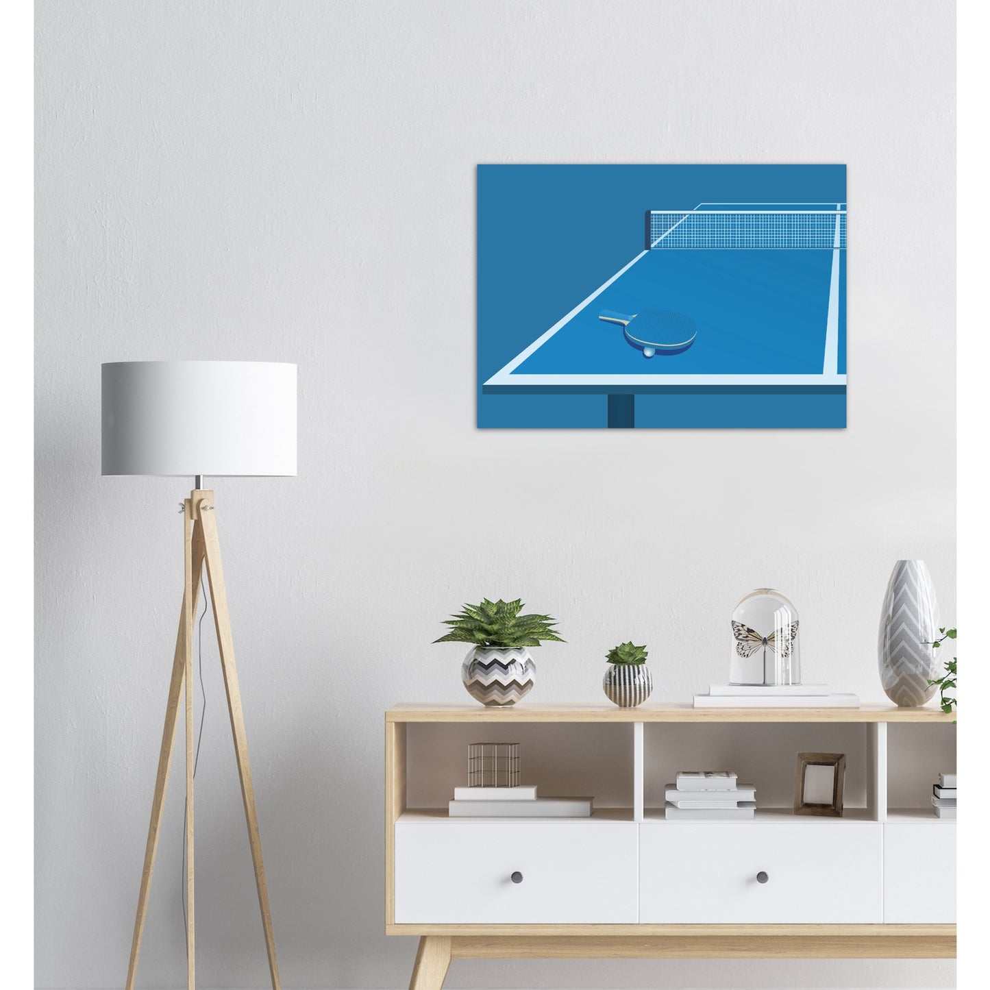 Minimalistic Art Poster - Table tennis Wall Art - Horizontal