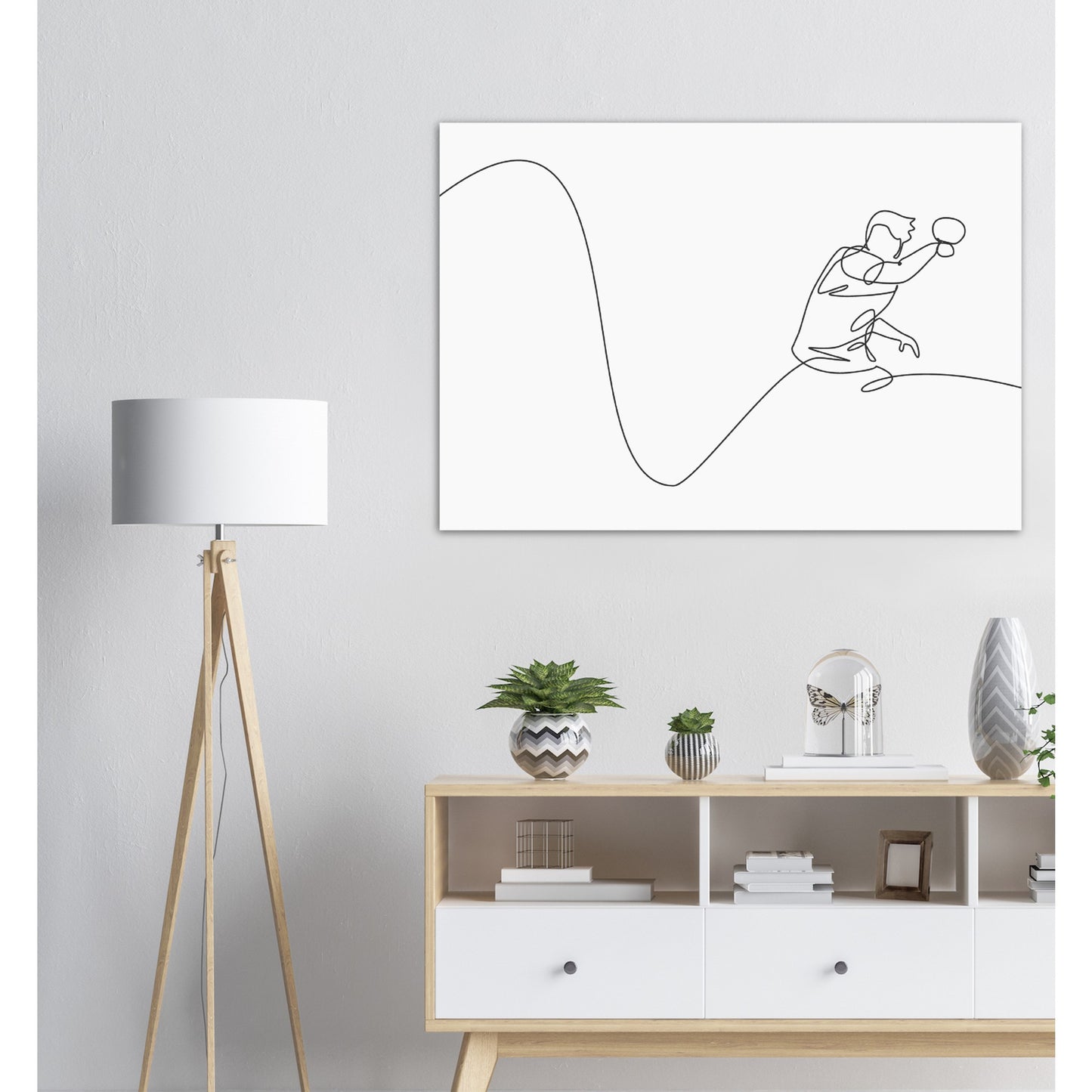 Line Art Poster - Table Tennis - Men's Champion