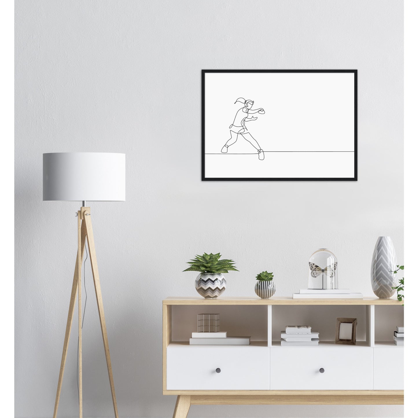 Line Art Poster - Table Tennis - Women's Champion