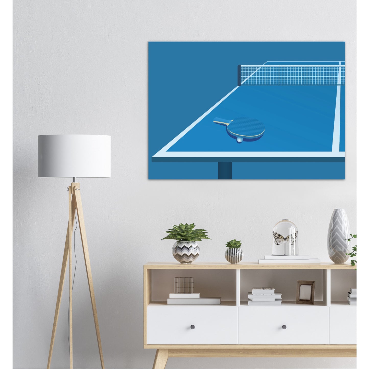 Minimalistic Art Poster - Table tennis Wall Art - Horizontal