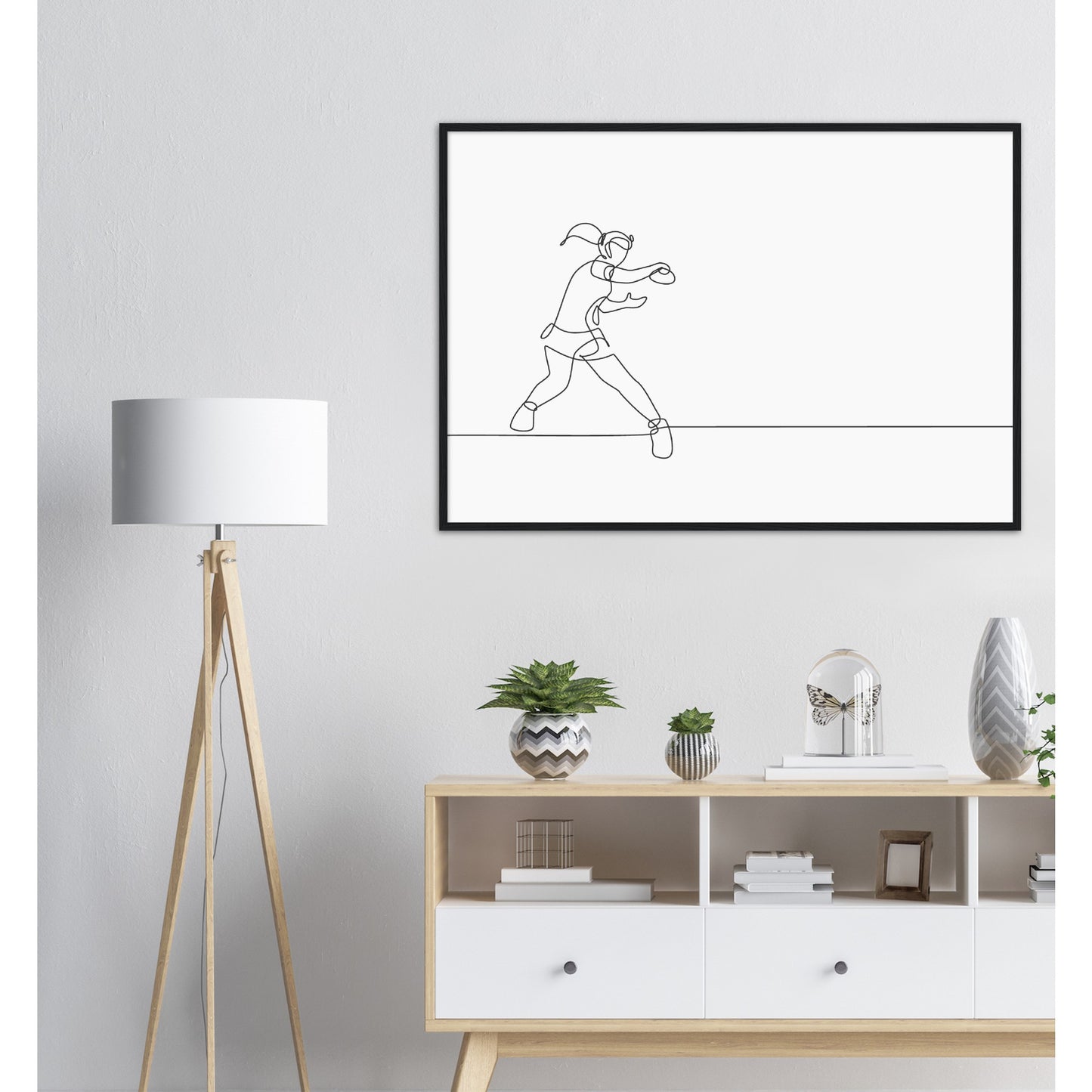 Line Art Poster - Table Tennis - Women's Champion