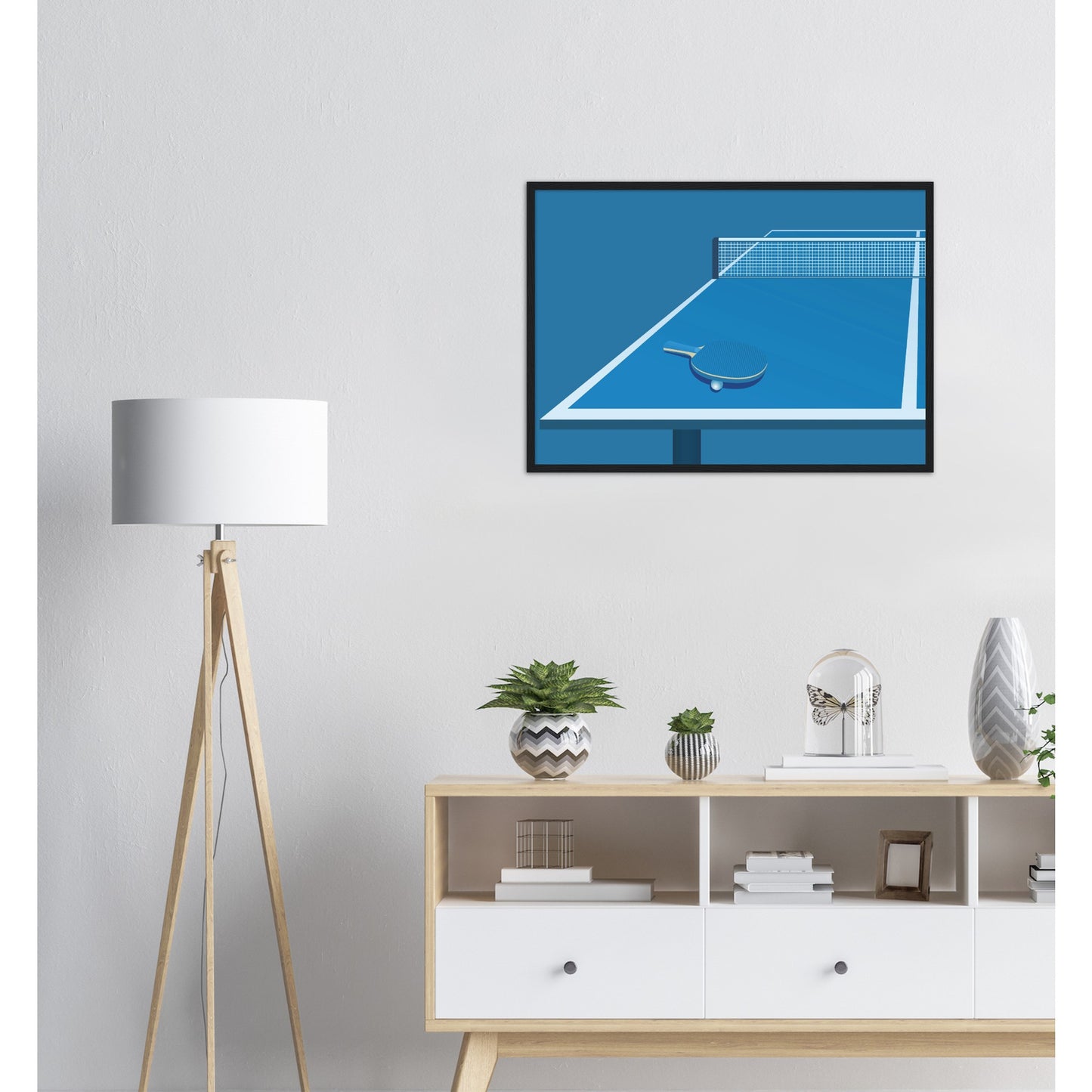 Minimalistic Art Poster - Table tennis Wall Art - Horizontal