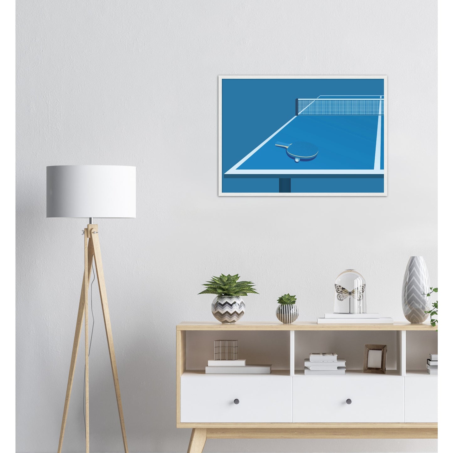 Minimalistic Art Poster - Table tennis Wall Art - Horizontal