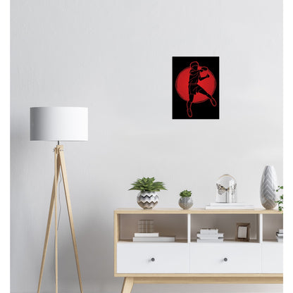 Table Tennis Poster - Jumping player silhouette