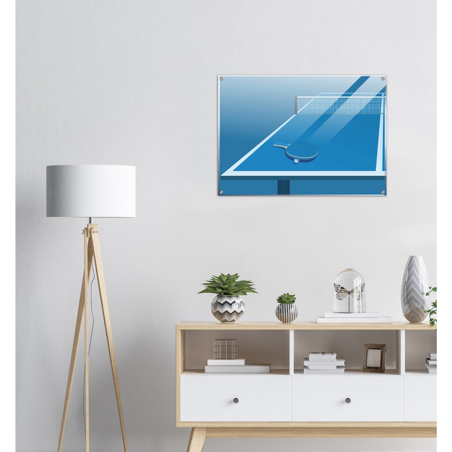 Minimalistic Art Poster - Table tennis Wall Art - Horizontal