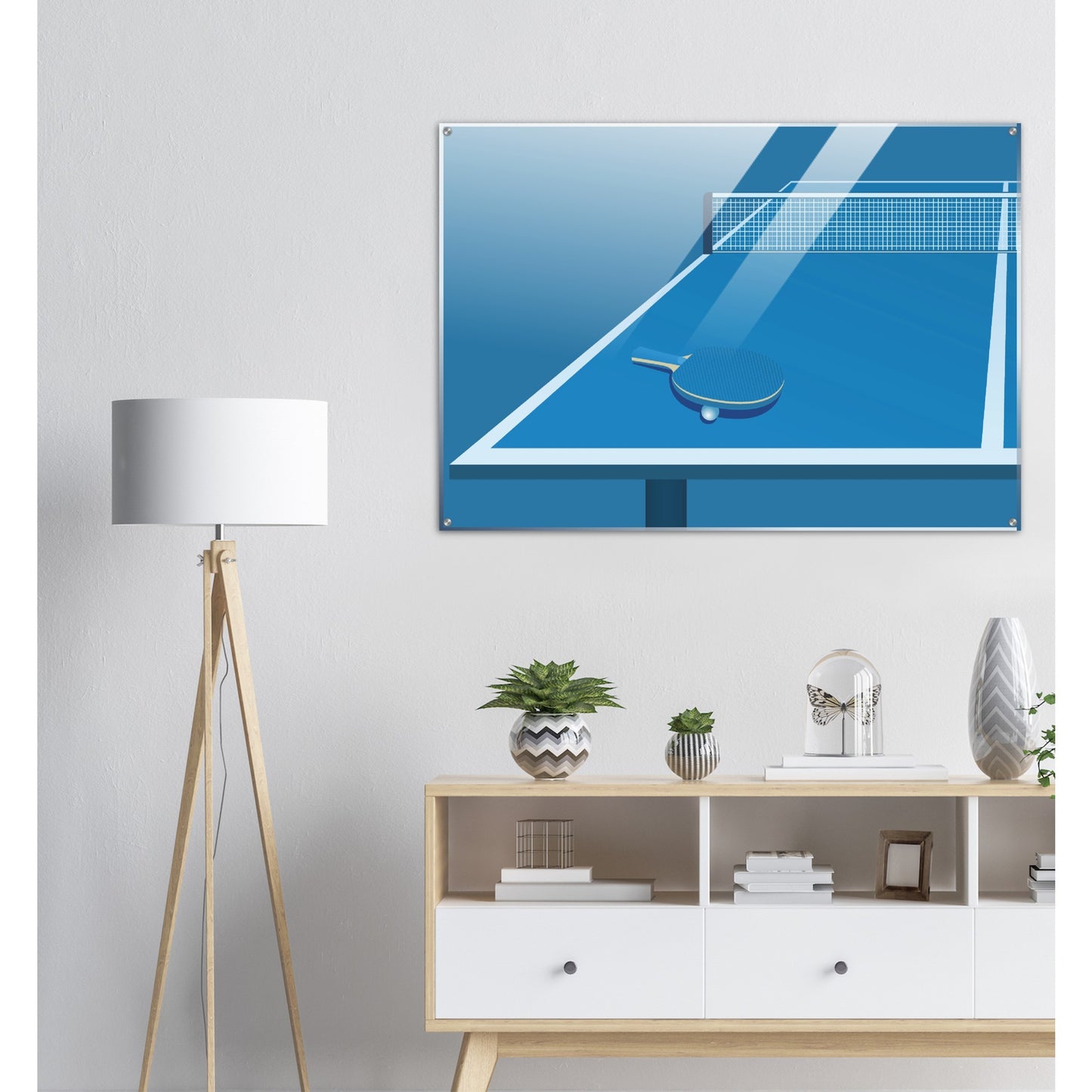 Minimalistic Art Poster - Table tennis Wall Art - Horizontal